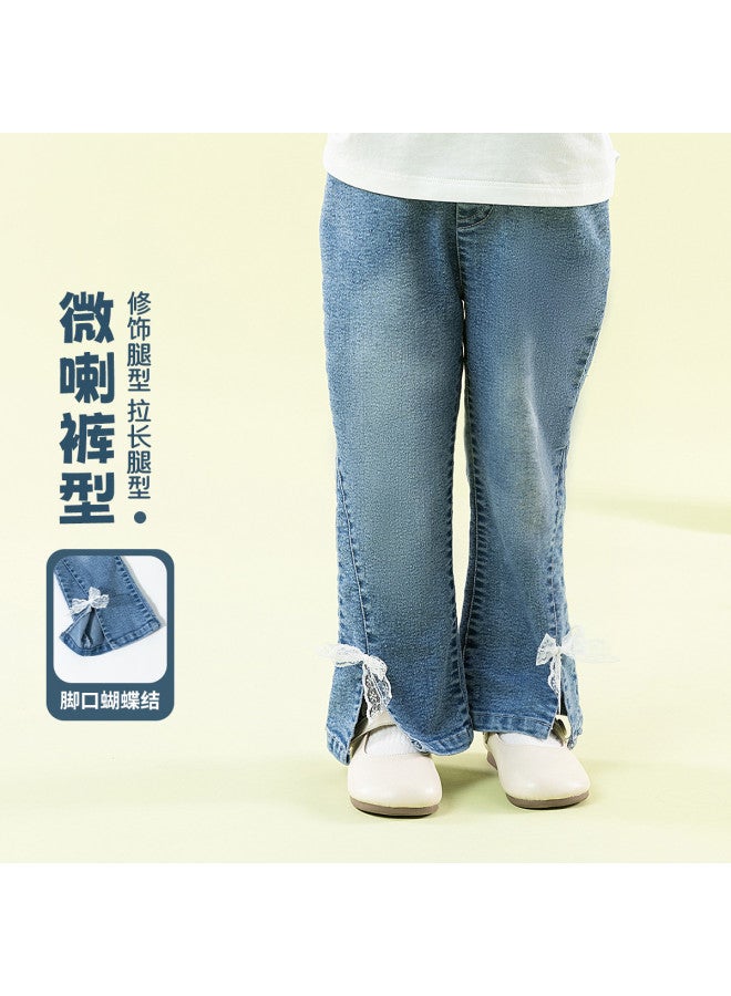 Bornbay new Spring/autumn Style Girls' Pants - Fashionable Versatile Stretchy Washed Soft Jeans - Image 3