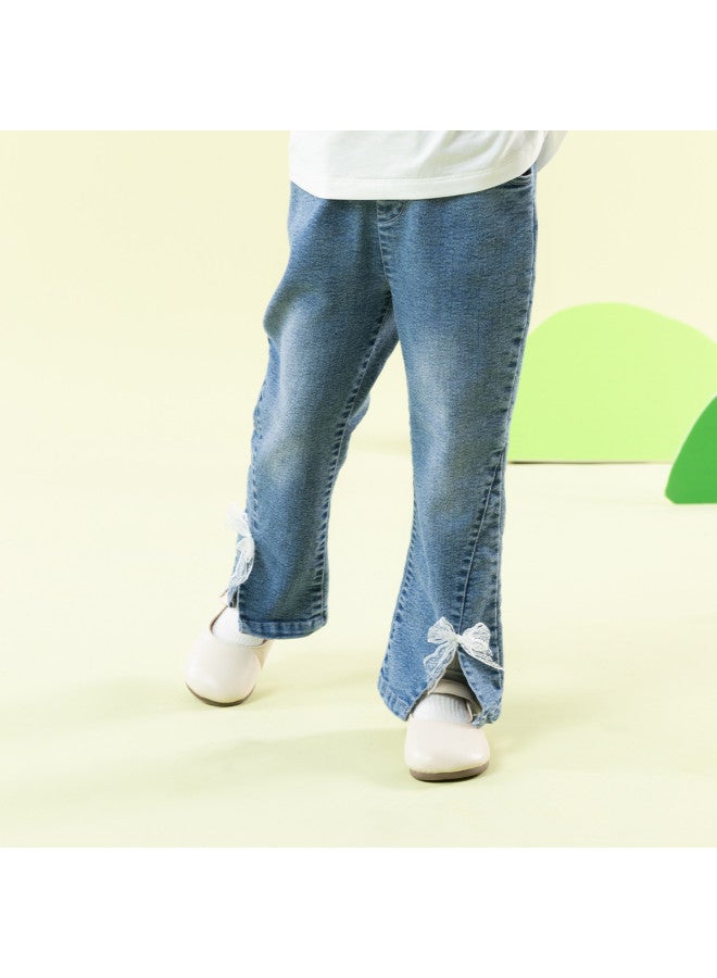 Bornbay new Spring/autumn Style Girls' Pants - Fashionable Versatile Stretchy Washed Soft Jeans - Image 5