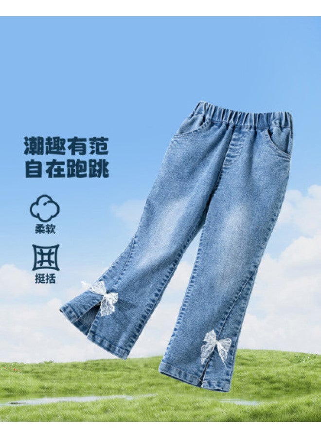 Bornbay new Spring/autumn Style Girls' Pants - Fashionable Versatile Stretchy Washed Soft Jeans - Image 1