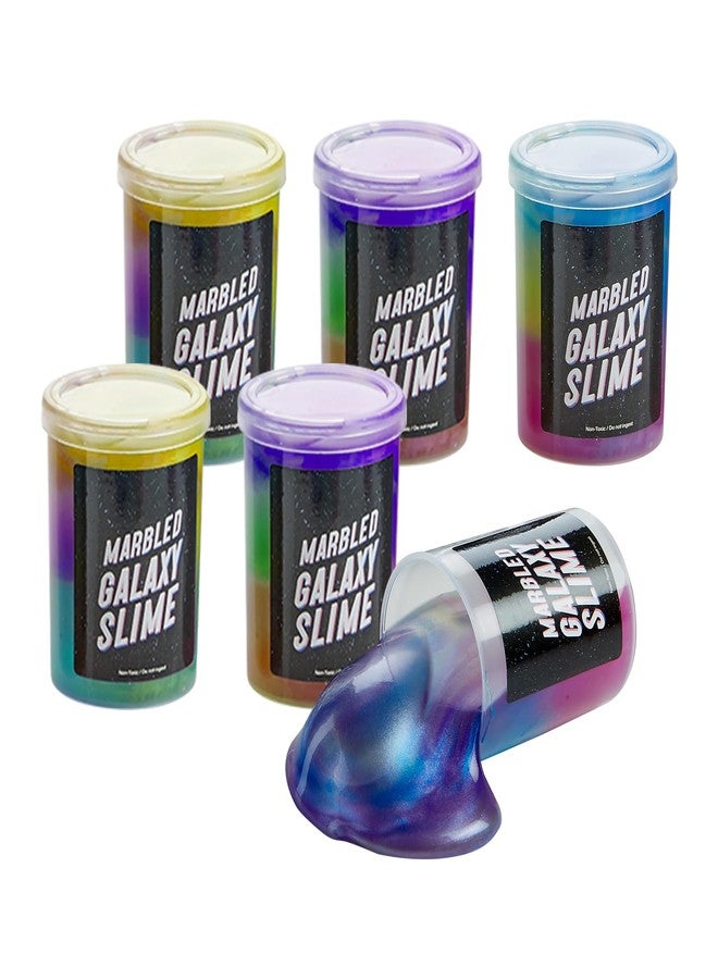 Playbees مجموعة من 6 قطع من سلايم جالاكسي من بلاي بيز، سلايم رخامي لزج على شكل وحيد القرن، هدايا حفلات للبنات والأولاد، لعبة سلايم فائقة النعومة قابلة للتمدد وغير لاصقة، مكافآت الفصل الدراسي، حقيبة هدايا محشوة - Image 1