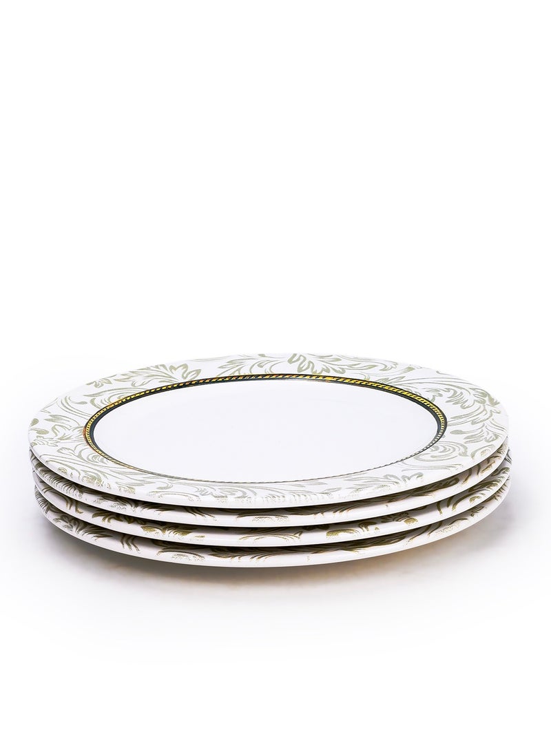 EDESSA Edessa Ceramic Elana 27Cm Round Dinner Plate, White (Set of 4)  - Image 1