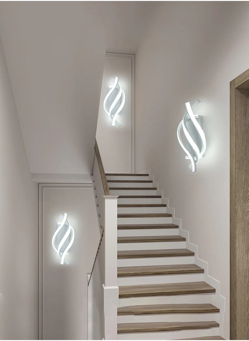 Goeco LED Indoor Wall Light 3 Strip Twist LED Aluminium Wall Light White 22W White Light  - Image 3