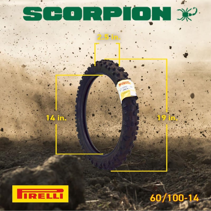 PIRELLI Scorpion MX32 Mid Soft Dirt Bike Front/Rear Motocross Tube Type Tire with Keychain (60/100-14 Front) - Image 2