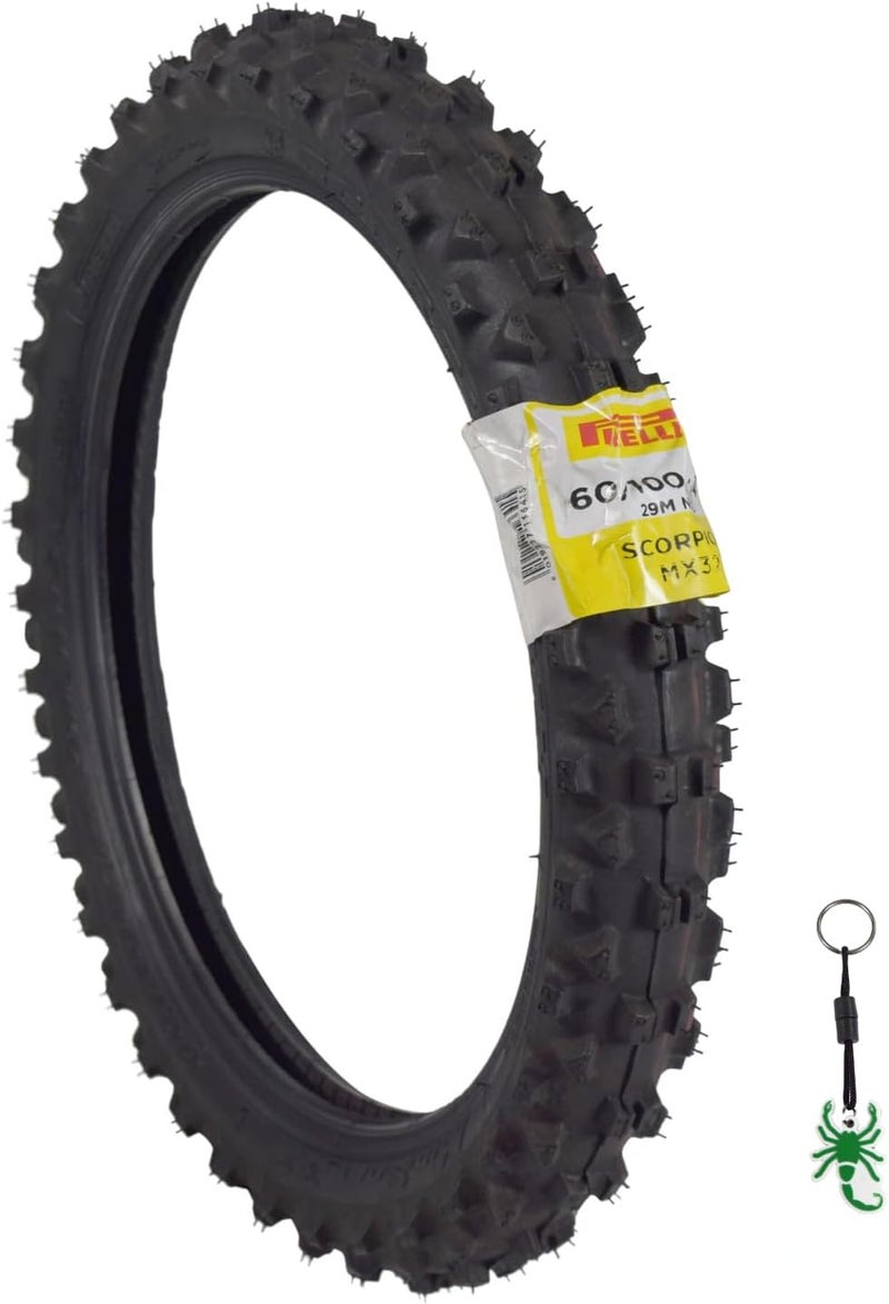 PIRELLI Scorpion MX32 Mid Soft Dirt Bike Front/Rear Motocross Tube Type Tire with Keychain (60/100-14 Front) - Image 1