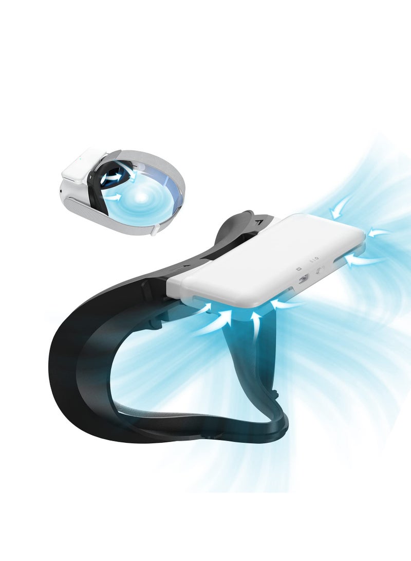 Excefore Cooling Fan Face Cover for Meta/Oculus Quest 2 Accessories, Soft PU Face Cover, Quest 2 Cooling Fan Active Air Circulation Ventilation to Relieve Lens Fogging (2 Speeds) - Image 1