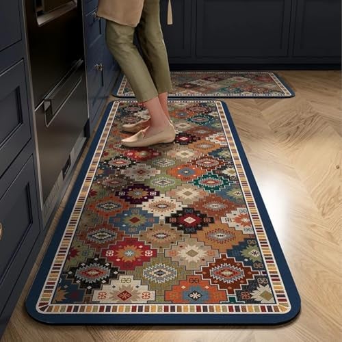Gvnd 2 Pcs Kitchen Mats, Waterproof Memory Foam Kitchen Rugs, Standing Desk Mat Floor Mats, Comfort Runner Rug Carpets for Kitchen Floor, Sink - Image 1