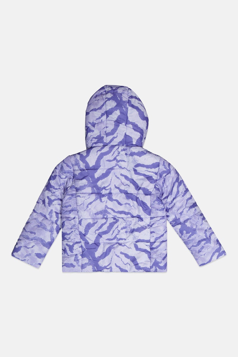 Kensie Girl جاكيت مبطن بتصميم تمويه للفتيات الصغيرات، لافندر - Image 2