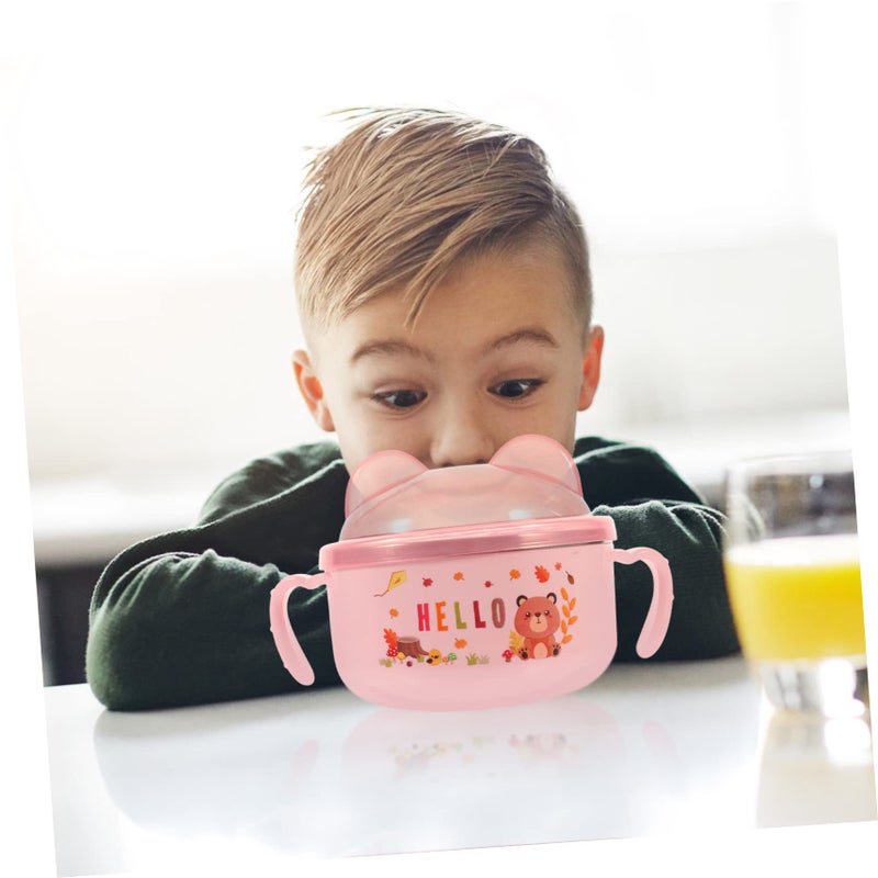 Stainless Steel Kids Bowl with Lid Anti Scald Soup Cereal Dish for Home Outdoor Use - Image 5