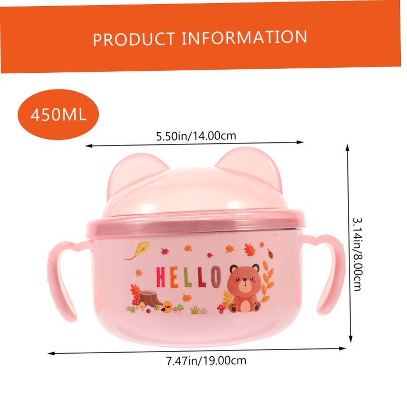 Stainless Steel Kids Bowl with Lid Anti Scald Soup Cereal Dish for Home Outdoor Use - Image 3