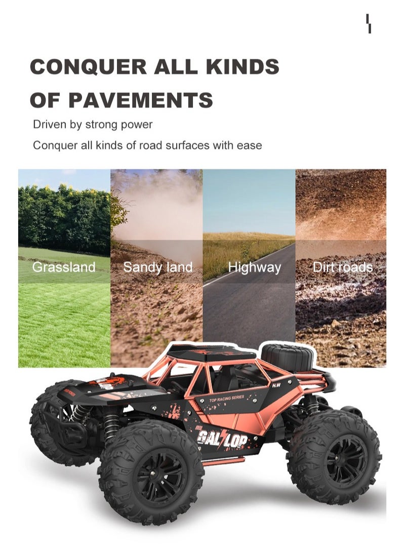 Alloy material shell 1:16 All-terrain adaptation 4WD High-Speed Car