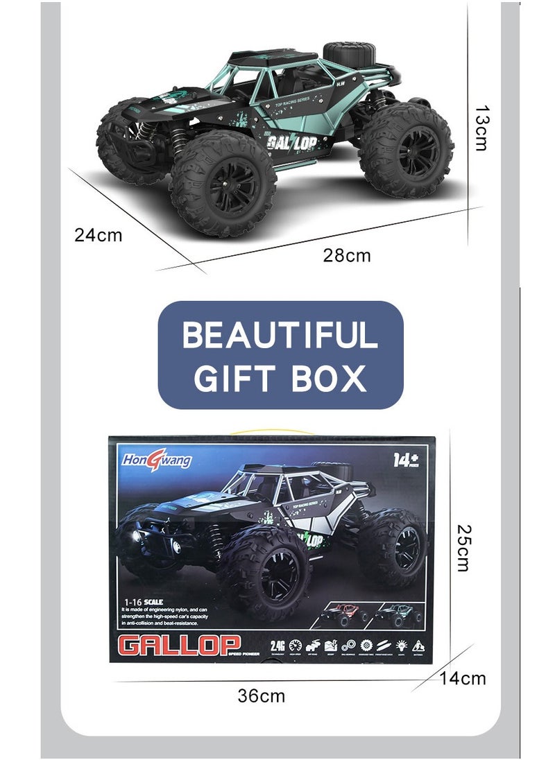 Alloy material shell 1:16 All-terrain adaptation 4WD High-Speed Car