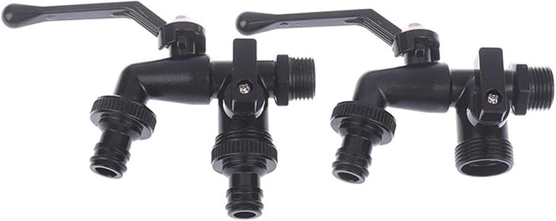 صنبور حديقة خارجي أسود مضاد للتجمد بمخرج مزدوج لغسالة الملابس 1 2 بوصة صنبور خرطوم - Image 4