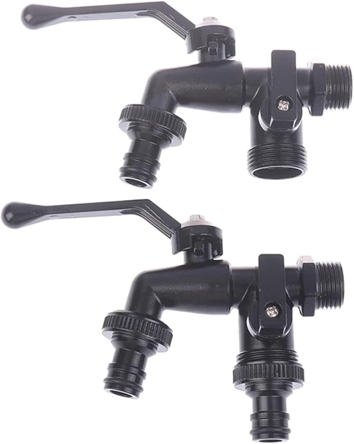 صنبور حديقة خارجي أسود مضاد للتجمد بمخرج مزدوج لغسالة الملابس 1 2 بوصة صنبور خرطوم - Image 5