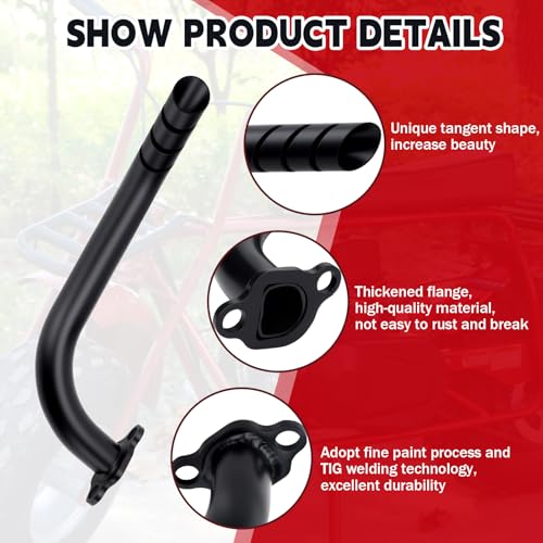 WNOOENG Exhaust Header Pipe Kit for Coleman CT200u CT200u-ex BT200X KT196 196cc 6.5hp, for Non-Hemi Predator 212cc Baja Warrior MB200 GX160 GX200 Engine Axis M200 Mini Bike - Image 5
