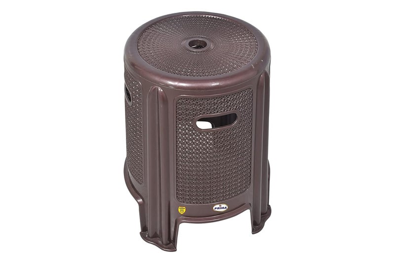 Prima Durable Moulded Plastic Rattan 4 Stool NonSlip Standard Size for Home Garden with high Load Capacity Set of 1 Weather Brown - Image 2