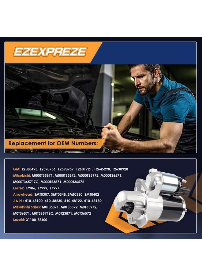 E EZEXPREZE Ezexpreze 17986 New Starter Replacement for Chevy Traverse 09-17, GMC Acadia 07-16, Buick Enclave Lacrosse, Cadillac SRX XTS STS, Impala 12-20, Pontiac Saturn Suzuki 3.0L 3.6L V6 Engine OE#: 12645298 - Image 2