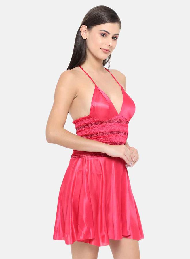 Take Two Shirred Halter Neck Satin Babydoll By KLAMOTTEN - Image 5