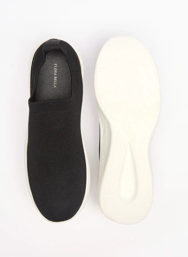 Flora Bella By Shoexpress Textured Slip-On Low Ankle Sneakers