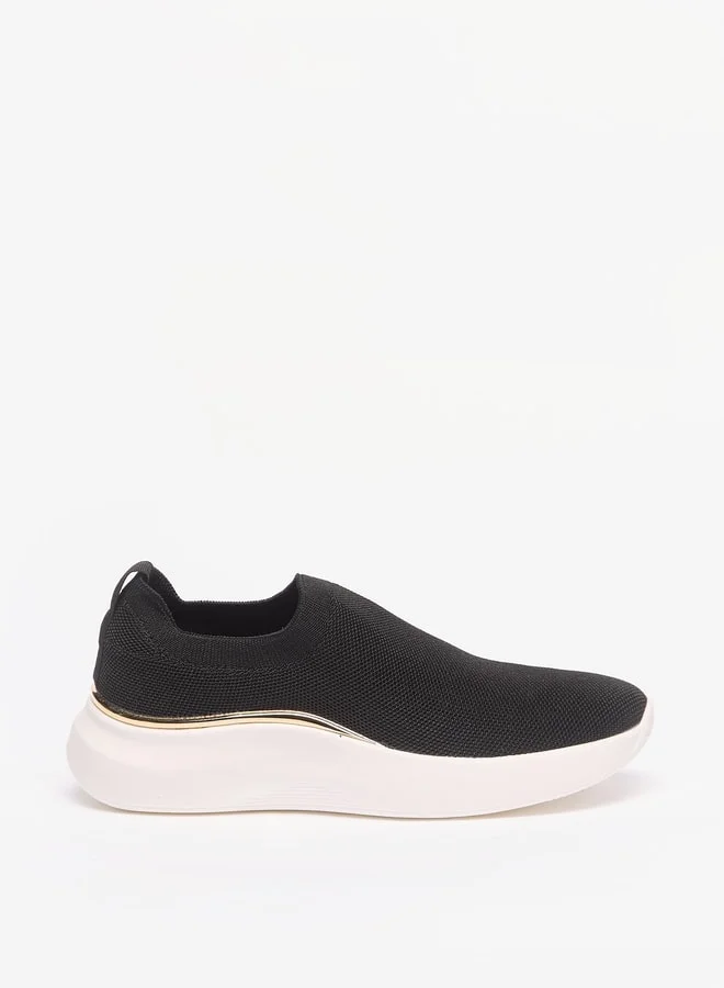 Flora Bella By Shoexpress Textured Slip-On Low Ankle Sneakers