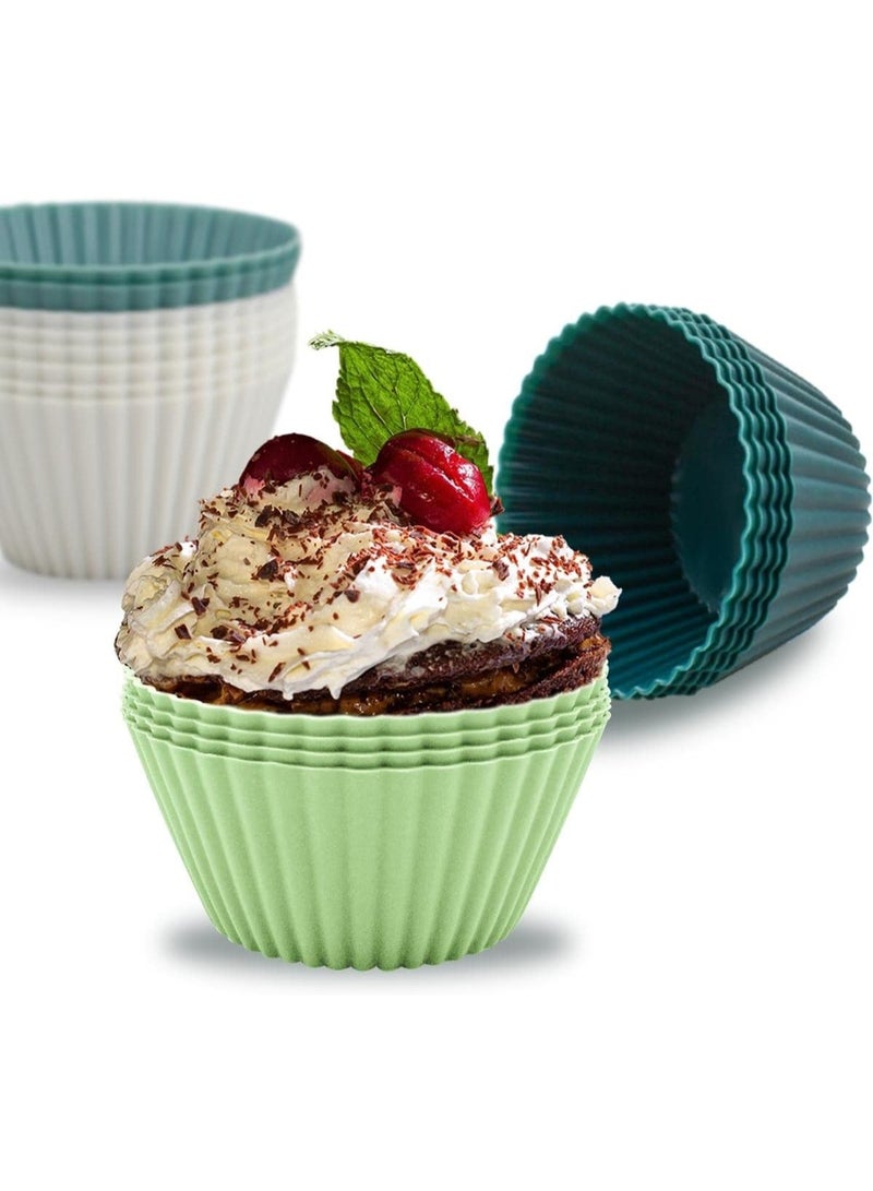 24 Pack Silicone Baking Cups Reusable Muffin Liners Non-Stick Cup Cake Molds Set Cupcake Silicone Liner Standard Size Silicone Cupcake Holder Silicon Cups for Baking Bpa free - Image 4