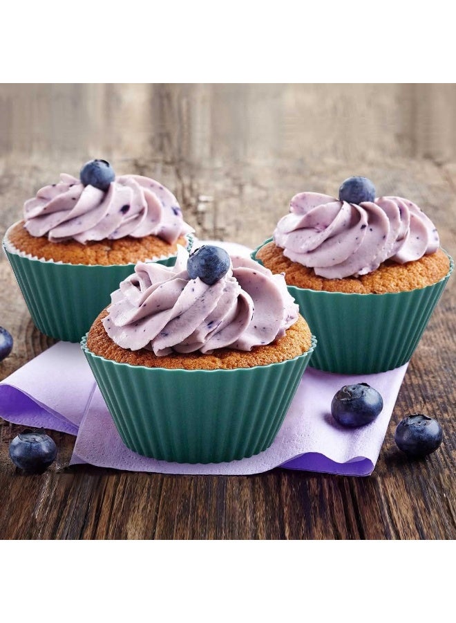24 Pack Silicone Baking Cups Reusable Muffin Liners Non-Stick Cup Cake Molds Set Cupcake Silicone Liner Standard Size Silicone Cupcake Holder Silicon Cups for Baking Bpa free - Image 3