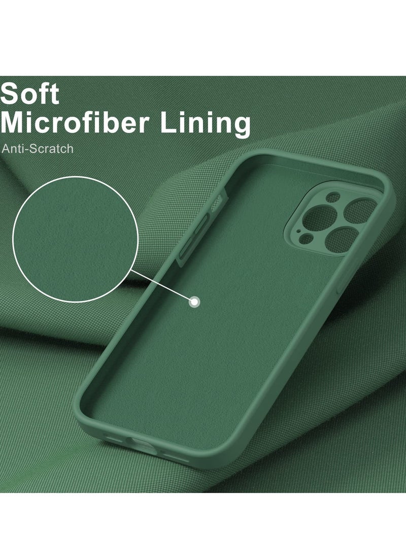 iPhone 14 Pro Max Case with Screen Protector,Enhance Camera Protection,Soft Flexible Silicone Gel Rubber Cover,Slim Fit Shockproof Protective Phone Case for iPhone 14 Pro Max 6.7" Dark Green - Image 4