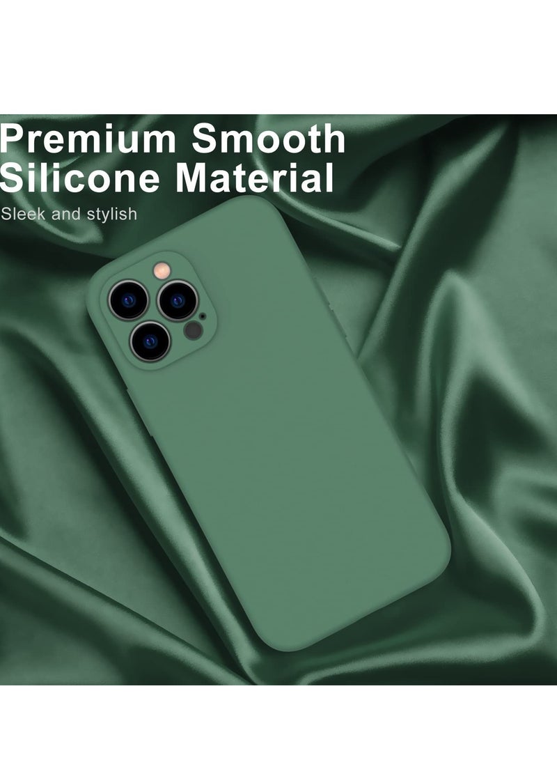 iPhone 14 Pro Max Case with Screen Protector,Enhance Camera Protection,Soft Flexible Silicone Gel Rubber Cover,Slim Fit Shockproof Protective Phone Case for iPhone 14 Pro Max 6.7" Dark Green - Image 3