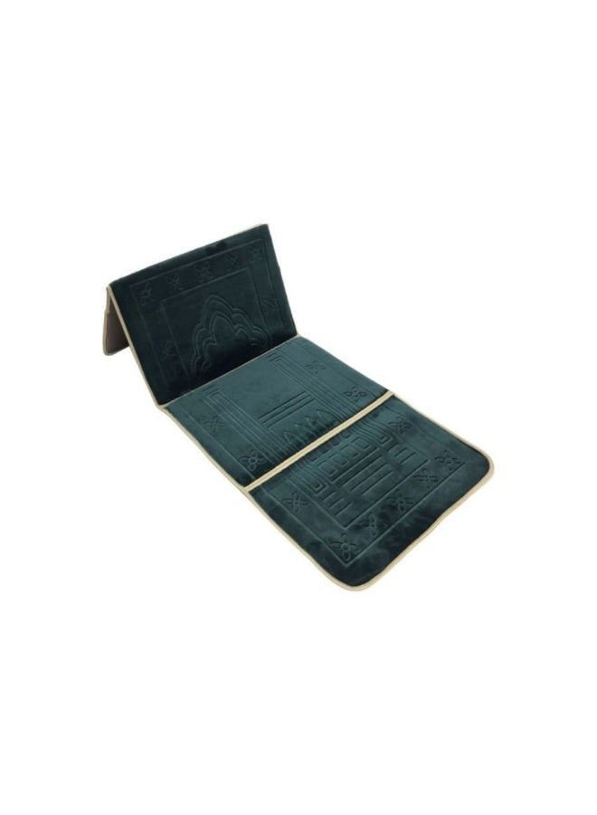 2 In 1 Foldable Prayer Mat With Backrest Green 110x54cm