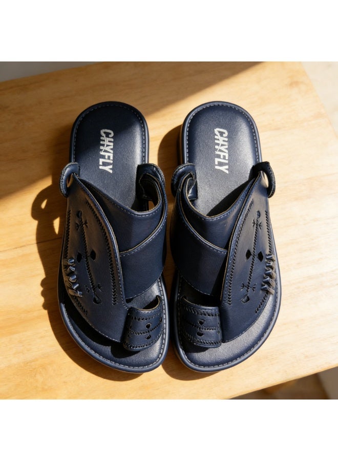 Men's Flat And Comfortable Slippers In The Arabic Style, Casual Slippers That Are Easy To Wear, Hand-Embroidered Slippers With A Unique Design. - Image 2