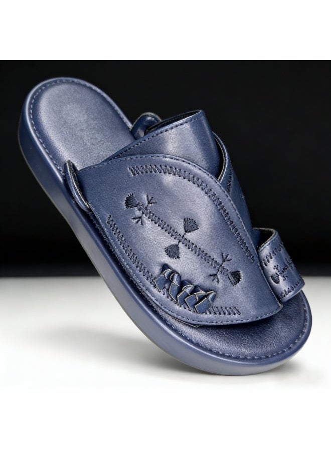 Men's Flat And Comfortable Slippers In The Arabic Style, Casual Slippers That Are Easy To Wear, Hand-Embroidered Slippers With A Unique Design. - Image 4