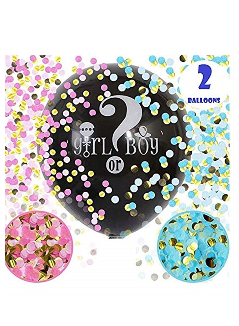 XiuWoo 2-piece Baby Shower Gender Reveal Confetti Balloon Party Supplies - Image 1