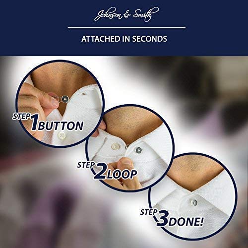 Johnson Smith Johnson & Smith Collar Extenders/Neck Extender/Wonder Button for 1/2 Size Expansion of Men Dress Shirts, 5 +1 Pack, 3/8" - Image 3