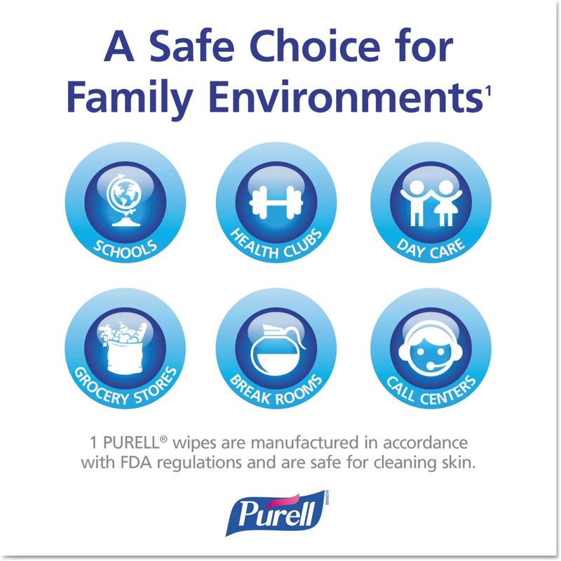 Purell مناديل يد مطهرة مبللة من بيوريل، خالية من العطر، 100 قطعة - Image 3