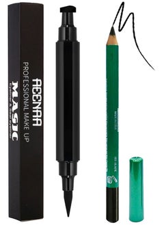 AEENAA 2 Piece Liquid Eyeliner Stamp And Kajal Pencil Set  - Image 1