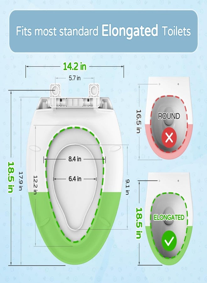 YASFEL Toilet Seat with Toddler Toilet Seat Built in, Plastic, Elongated Slow Close with Magnets For Potty Training For Kids & Adults (White, 18.5”) - Image 2