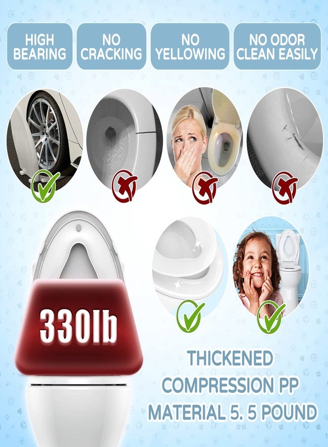 YASFEL Toilet Seat with Toddler Toilet Seat Built in, Plastic, Elongated Slow Close with Magnets For Potty Training For Kids & Adults (White, 18.5”) - Image 5