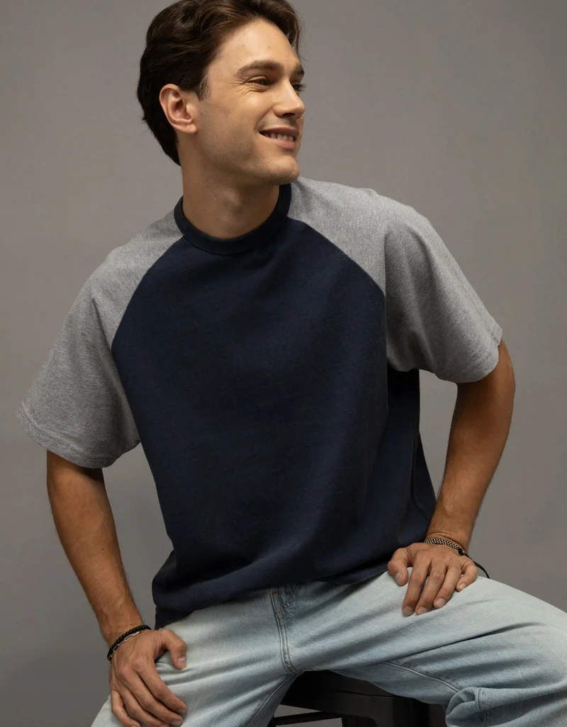 American Eagle  AE Relaxed Heavyweight Raglan T-Shirt  | Best Price UAE