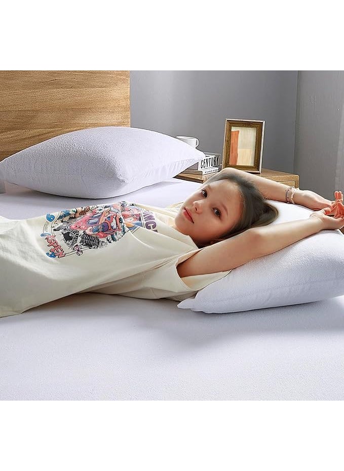 YORA HomeStyle Waterproof Pillow Protector Cover White Set of 2  - Image 4