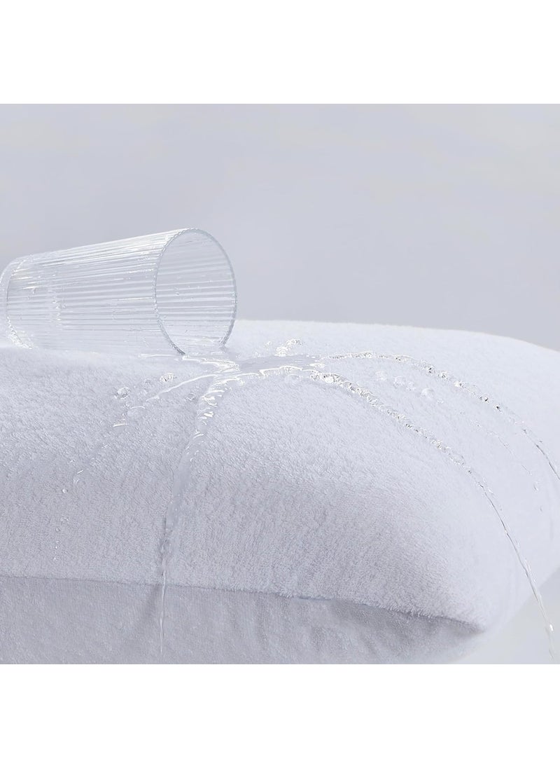 YORA HomeStyle Waterproof Pillow Protector Cover White Set of 2  - Image 3