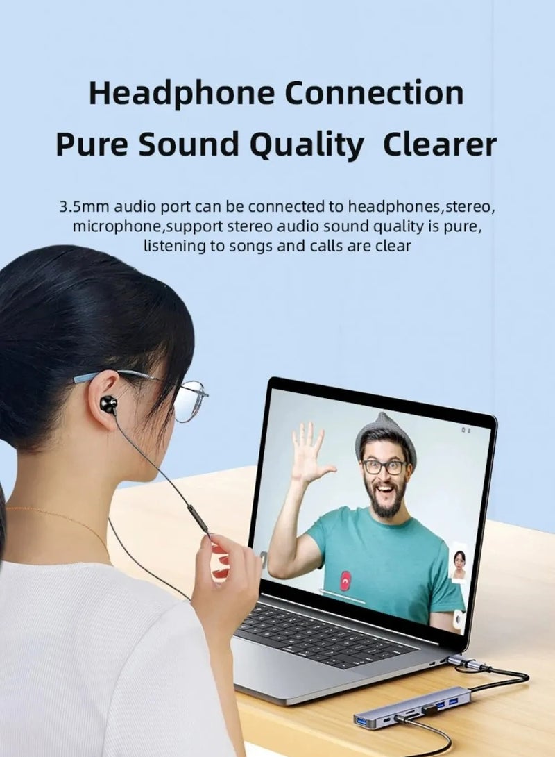 WEETOTUNG USB C+USB Type A Hub Expander  8 in 2 Multiport  Adapter with USB-C Ports USB 3.0 SD / TF Card Reader Compatible with MacBook Pro & Air Laptop iPhone Xiaomi Tablet and Other Type C Splitter MT-TC8002 - Image 4