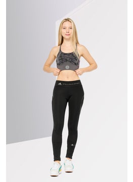 adidas By Stella McCartney Women Padded Brand Logo Training Sport Bra, Grey  - Image 2