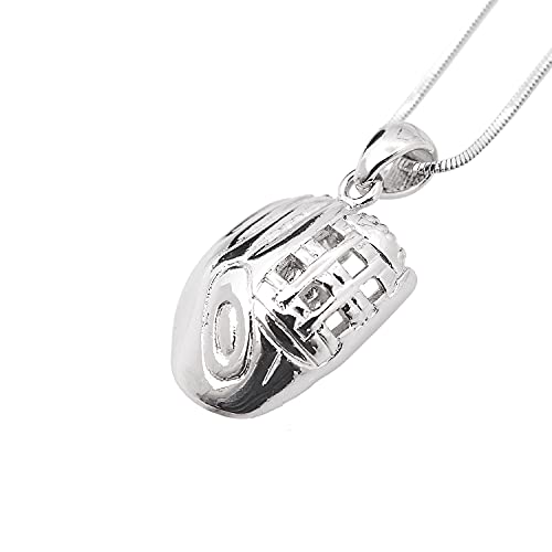 Spinningdaisy Silver Plated Hanging Softball with Baseball Glove Necklace - Image 3