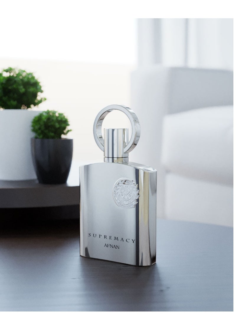 Afnan Supremacy Silver Eau De Parfum for Men, 150 ML  - Image 3