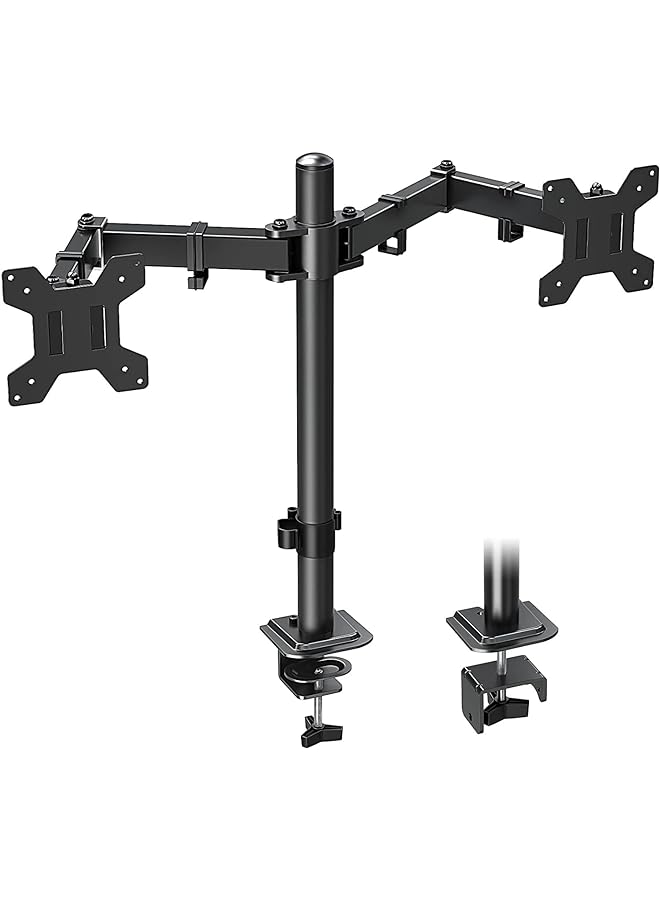 Dual Monitor Desk Mount Fully Adjustable Dual Monitor Arm For 2 Max 32 Inch Computer Screens Up To 19.8Lbs Dual Monitor Stand Fit Two Vesa 75X75 And 100X100 With C Clamp And Grommet Base Mu0002 - Image 1