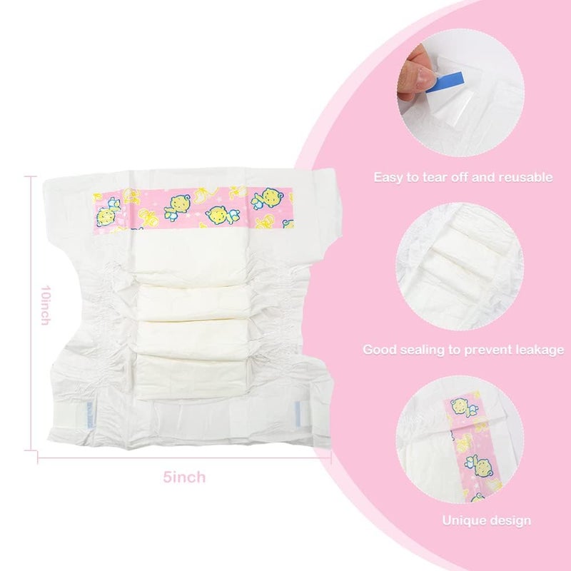 CHAREX Baby Doll Diapers Pack  30 Pieces Newborn Dolls Diapers Refill Doll Accessories Fits 1824 Inch Reborn Dolls for Ages 3 - Image 3
