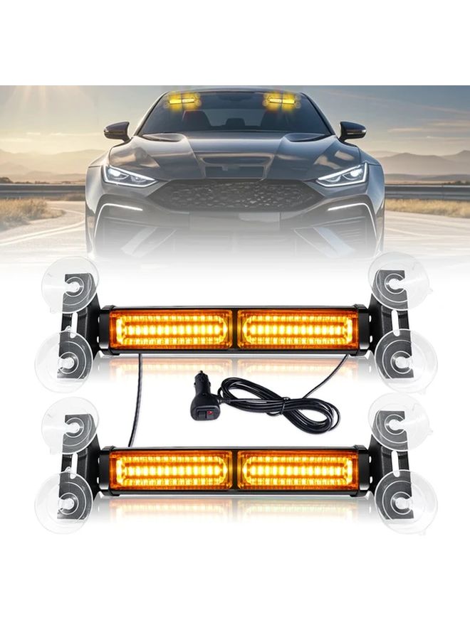 40 LED Yellow White Car Dashboard Light Strip 12 24V Cigarette Lighter For SUV Truck - Image 1