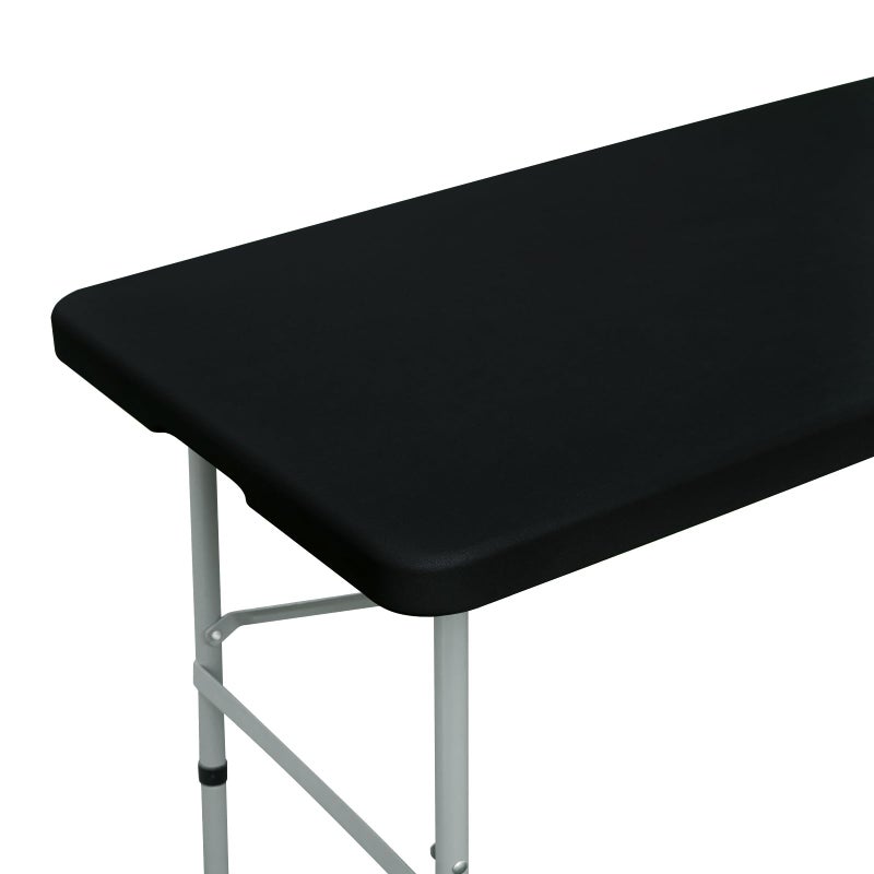NEWISHER Fitted Rectangle Tablecloth 24 x 48 Inch Elastic Table Cloth for 4ft Table, Stretch Spandex Table Cover Black Washable Polyester Table Top Cap Cover for Dining Picnic Camping Indoor and Outdoor - Image 1