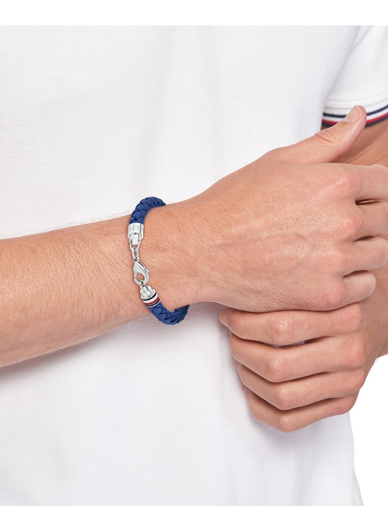 TOMMY HILFIGER - Tommy Hilfiger Men's Blue Leather Bracelet - 2790548 - Image 1