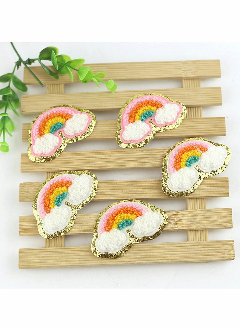 Excefore Embroidery Patch Lightning Rainbow Patch Ironing Sewing Kids Clothing Sticker For Fabric Hat Backpack Decoration DIY Craft 12Pcs - Image 5