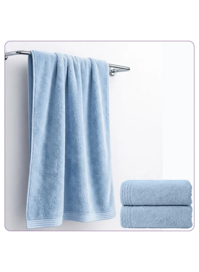 Donetella Bath Towel (2 Pack, 70 X 140 cm) - Microfiber 330 GSM - Super Soft, Highly Absorbent, Quick Drying Thick Bathroom Towels - Soft Hotel Quality for Bath and Spa